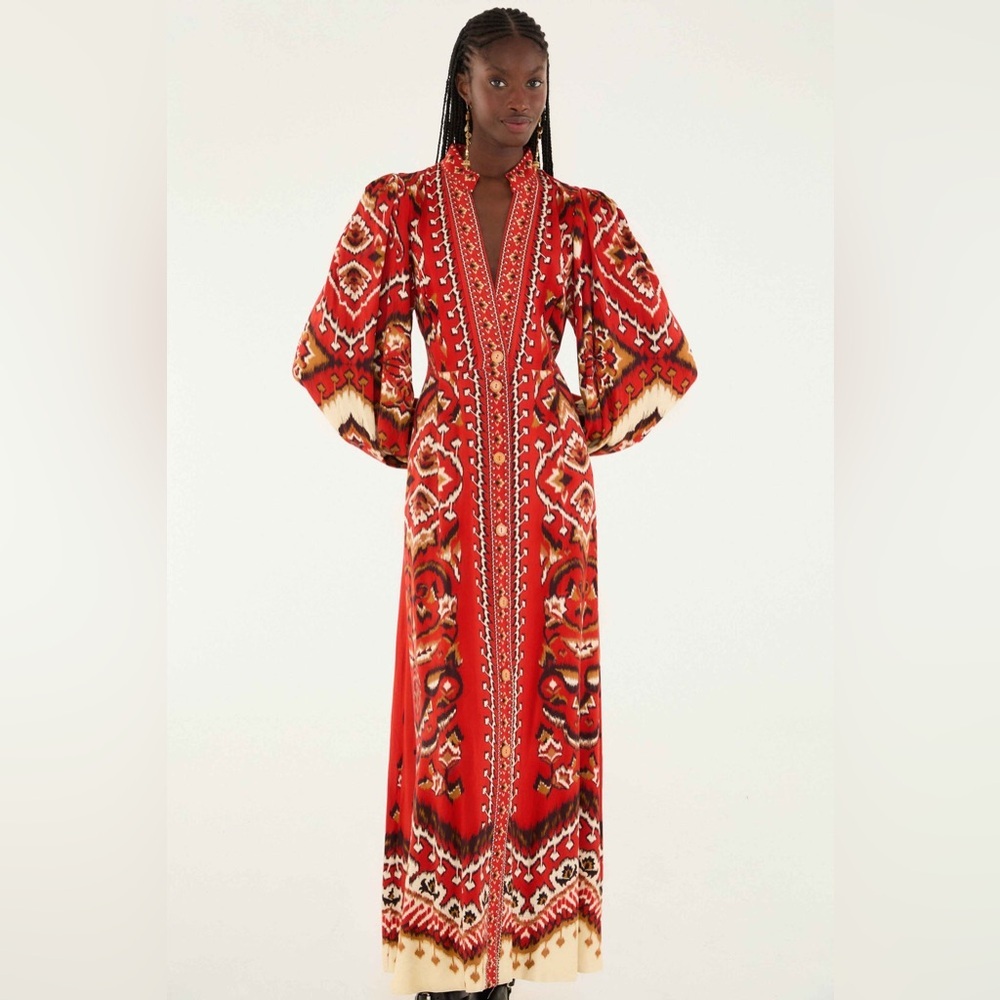 Farm Rio: Cream Ainika Pineapple Ikat Maxi
Dress